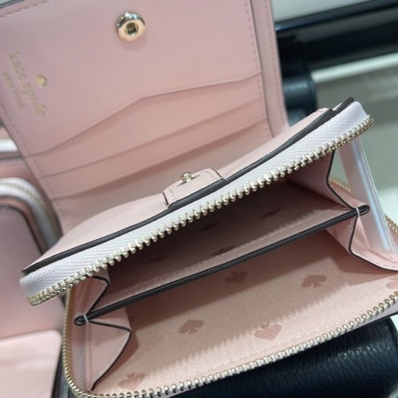 Kate Spade Staci Small Zip Around Wallet Chalk Pink - Picture 15 of 16